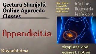 Appendicitis by Geetaru #Shanjalii #bams #Gitaru #kayachikitsa #Ayurveda #kc #UG final year syllabus