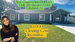 Beautiful New Construction DUPLEX Only 20 Minutes From Lakeland, FL. 10,000 Closing Incentive.