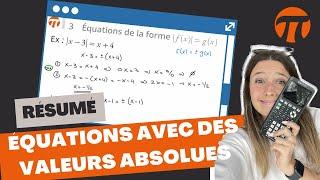 Équations avec des valeurs absolues