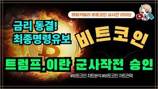 비트코인 실시간, 트럼프, 이란 군사작전 승인,최종명령 유보! 금리 동결!  6/19 아침#비트코인 #비트코인실시간 #이더리움 #리플 #cryptocurrency #차트분석