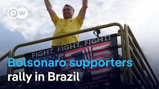 Brazil's former president Bolsonaro stages rally ahead of possible trial | DW News