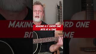 Making A C Major Chord, One Bite At A Time-MyPOVGuitar Beginner Lesson #shorts