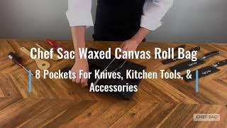 THE CHEF SAC WAXED CANVAS BASIC CHEF KNIFE ROLL BAG IS MUST HAVE FOR EVERY CHEF!