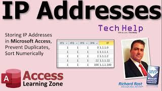 Storing IP Addresses in Microsoft Access, Prevent Duplicates, Sort Numerically