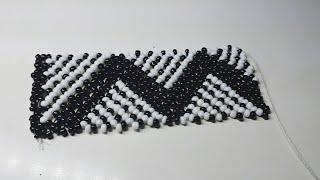 Part 1 Zig-zag 2 colour beaded Zulu belt/bracelet pattern tutorial