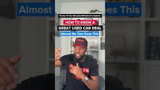 How To Know a Great Used Car Deal