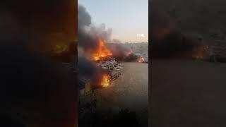 Israeli settlers attack Palestinian town in the occupied West Bank and burn homes and vehicles