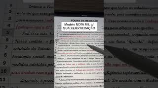 Modelo Nota Mil de Redação