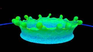 Milkcrown analysis of particle spacing 0.00005 m by MPS method