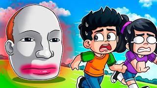 ESCAPA DE LA CABEZA GIGANTE EN ROBLOX | ESCAPE RUNNING HEAD MOMENTOS DIVERTIDOS