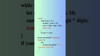 Armstrong Number in Java | 3-Digit Checker #shorts #javaprogramming #java #coding #armstrong