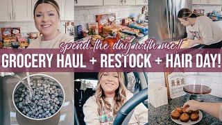 GROCERY HAUL + RESTOCK + HAIR APPOINTMENT | spend the day with me!