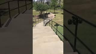 Monster Truck RC going down the stairs