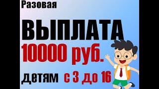 Выплата в 10000 руб. детям с 3 до 16 лет | Кому полагается, как получить