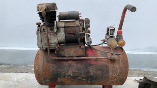 Restoration of Old Rusty Air Compressor Engine // Restore Vintage Air Compressor