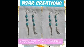 #DIY BEADED CHAIN TASSEL EARRINGS ||CHAIN TASSEL EARRINGS ||NSAR CREATIONS