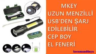 Uzun Menzilli El Feneri USB Şarjlı Şarj Edilebilir Avcılık Feneri Cep Boy #elfeneri #şarjlıelfeneri