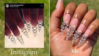 RECREATING one of my favourite GEL X INSTAGRAM nails sets 🫧| Nail Tutorial