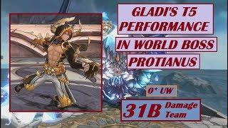 King's Raid - Gladi T5 DPS Performance Test in World Boss Protianus