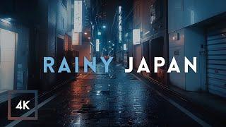 Rainy Nighttime Walk In Tokyo, Japan Back Streets - Rainfall ASMR