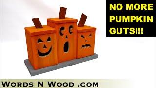 HOW TO Build Wooden Jack-O-Lanterns with basic tools?   Beginner Project!