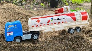 Mencari dan merakit mobil mobilan truk tangki panjang, Dump truk besar, Truk molen, Haul truck, Beko