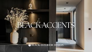 Black Accents Interior Design: Outdoor Decorating Ideas and Modular Kitchen for a modern House