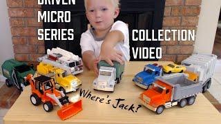 Toddler reviews complete Driven Micro Series Collection of toy trucks