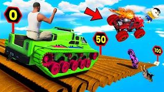 SHINCHAN AND FRANKLIN TRIED THE IMPOSSIBLE TANK PIPE MEGA RAMP POINTS CHALLENGE IN GTA 5