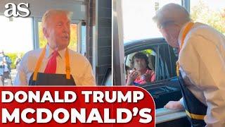 DONALD TRUMP, goes VIRAL: a McDONALD'S drive-thru video of HIM WORKING you'd NEVER IMAGINE