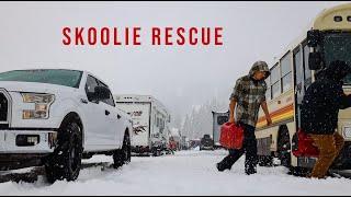 Saving a Family in a Snowed-In Skoolie!