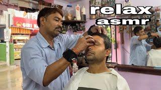 Best Head Massage performed by Indian street barber//asmr