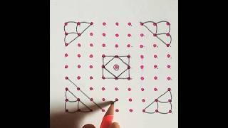 9*9 dots rangoli design #indianart #drawing #viralvideo