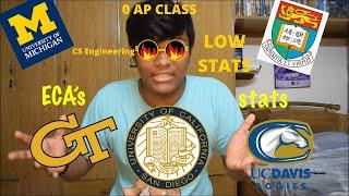 HOW I GOT INTO 18 SCHOOLS 2020!(Umich,Gtech & 16 more!) | STATS AND ECA