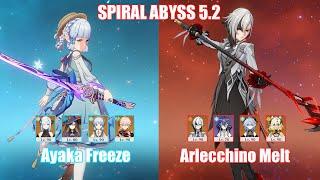 C0 Ayaka Freeze & C0 Arlecchino Melt | Spiral Abyss 5.2 | Genshin Impact