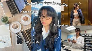 PRODUCTIVE days in my life  working full time, living alone, healthy habits & slice of life