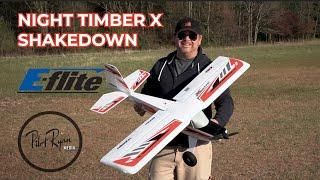 NEW! RC Smart Plane E-flite Night Timber X - 1.2M STOL 3D Airplane SHAKEDOWN