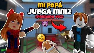 ¡MÍ PAPÁ  JUEGA MM2 POR PRIMERA VEZ!  | Isabloxgamer