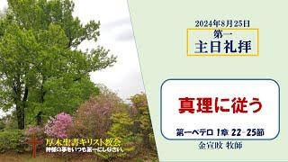 2024/8/25 主日礼拝 「真理に従う」 1ペテロ 1:22-25　金宣旼 牧師