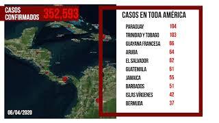 Mapa actualizado de América con respecto a casos de coronavirus - 06/04/2020