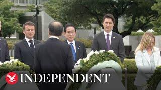 Live: G7 leaders lay wreath and plant a tree in Hiroshima