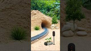 "Train Enters Sand Tunnel Through Desert Valley | Realistic Diorama Scene"