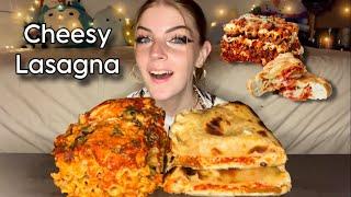 CHEESY LASAGNA AND CALZONE MUKBANG! (Vegan)