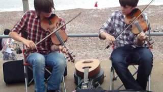 Ciaran and Neal 2 brilliant young fiddle players at 2010 Sidmouth folk festival