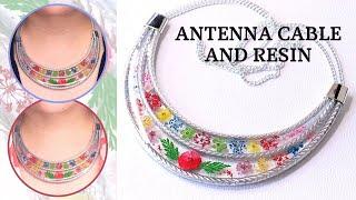 Epoxy Resin Necklace DIY making  with Recycled Antenna Cable / Resin Jewelry DIY