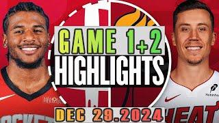 Houston Rockets Vs Miami Heat Game 1st+2nd Highlights Dec 29,2024 NBA Season 2024-25