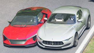 Maserati Alfieri vs Honda Sports Vision Gran Turismo at Monza