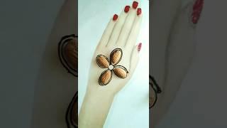 new styles mehndi designs for easy trick//badam ke 4 pieces se beautiful mehandi designs#mehndi..!!!