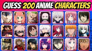 GUESS 200 ANIME CHARACTERS IN 3 SECONDS ⌛ #animequiz