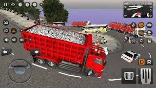 game mobil truk oleng angkut pasir, hino 500 merah bussid mobil simulator.